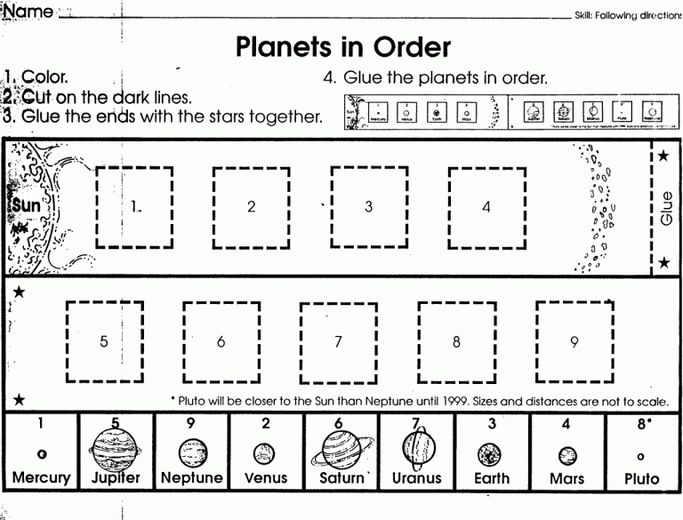 Planets Worksheets Kindergarten