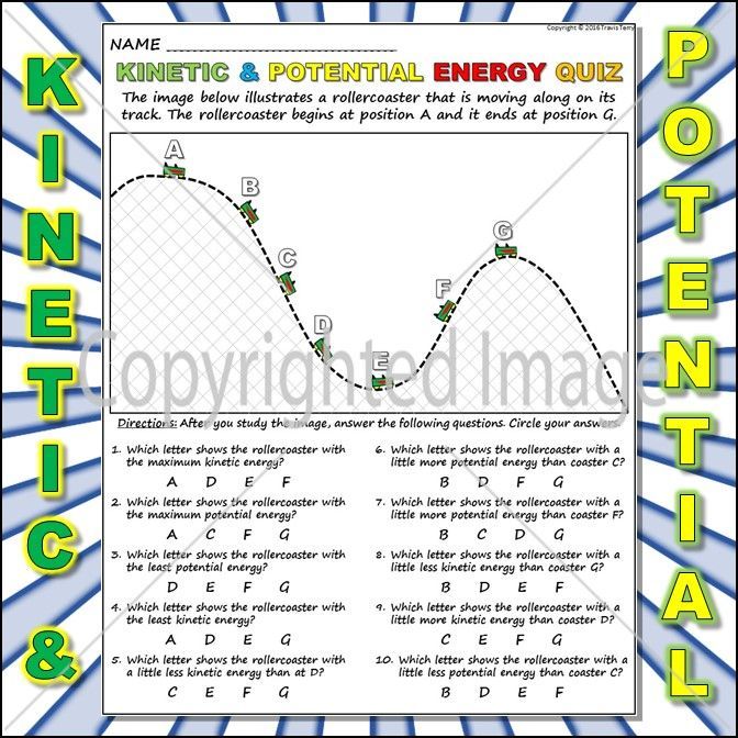 Potential And Kinetic Energy Worksheet