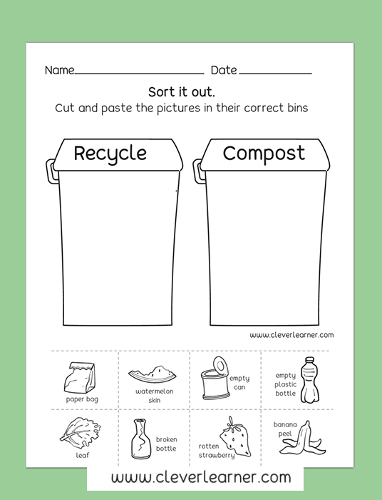 Recycling Worksheets For Kindergarten