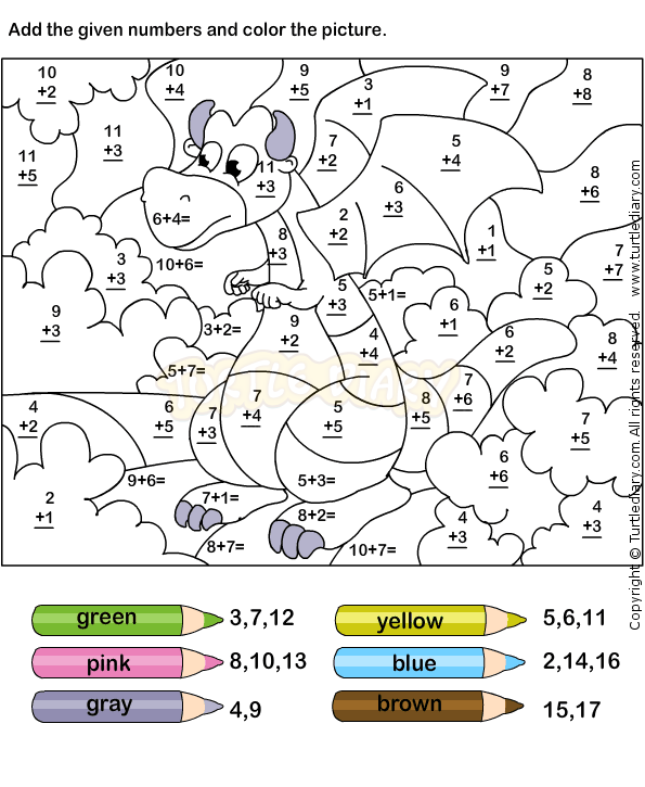 Addition Coloring Worksheets