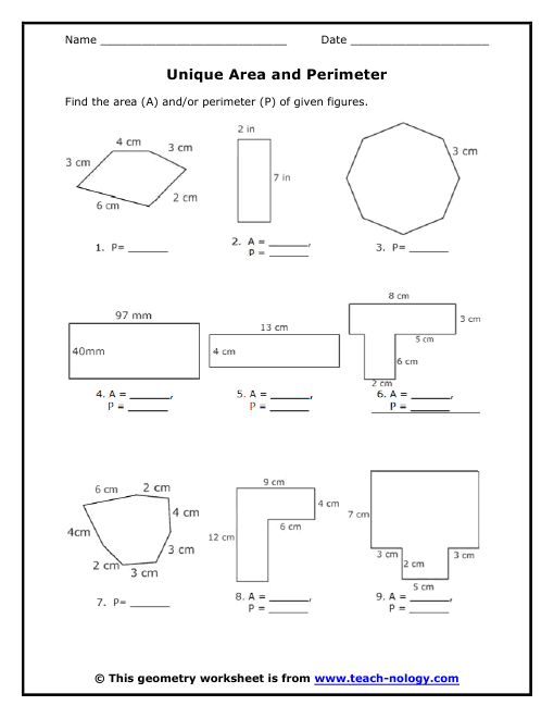 Perimeter Worksheets Pdf