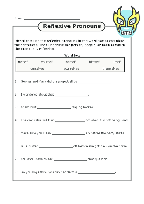 Pronouns Worksheet With Answers