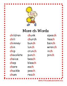 Ch Words Worksheet For Grade 3