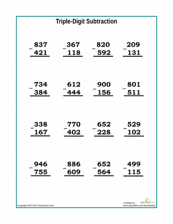 Math Worksheets For Kids 3rd Grade