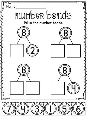 Number Bonds Worksheets First Grade