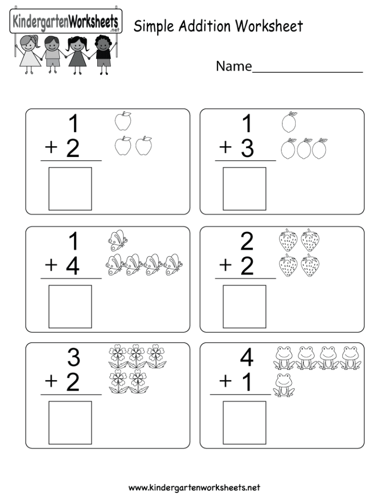 Simple Addition Worksheets