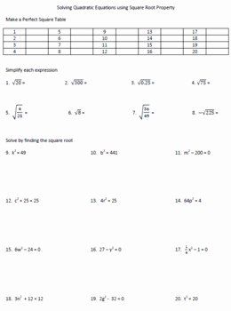 Radical Equations Worksheet