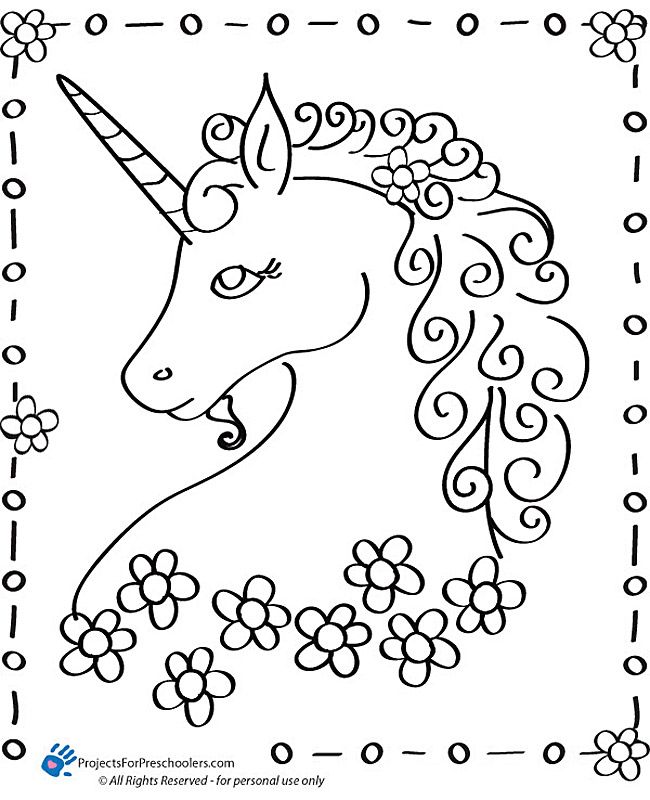 Printable Pictures Of Unicorns