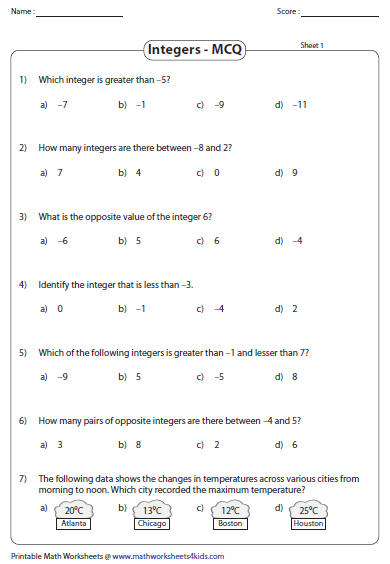 Squares And Square Roots Class 8 Worksheets Mcqs