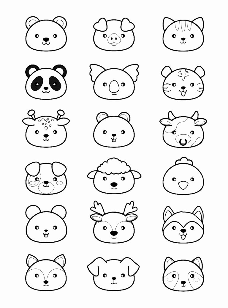 Kawaii Coloring Pages Animals