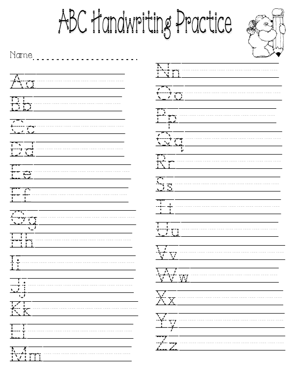 Handwriting Practice Worksheets