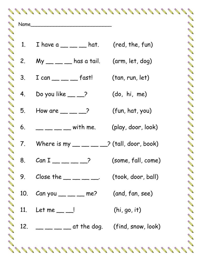 Activity English Worksheets For Class 1 Pdf