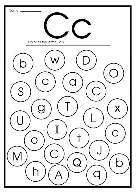 Letter C Worksheets For 3 Year Olds