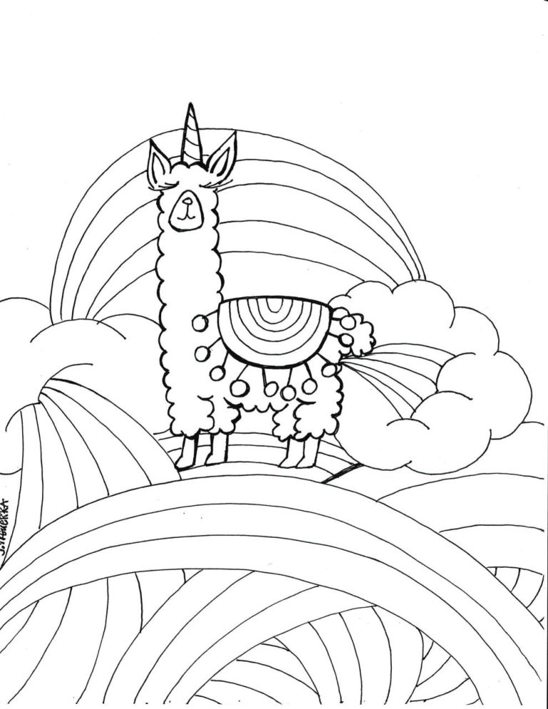 Cute Llama Coloring Pages