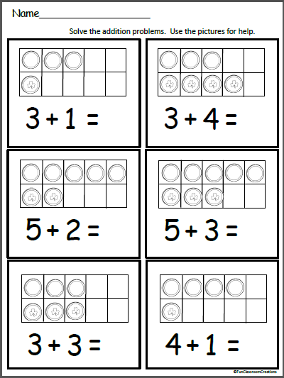 Ten Frame Worksheets Kindergarten