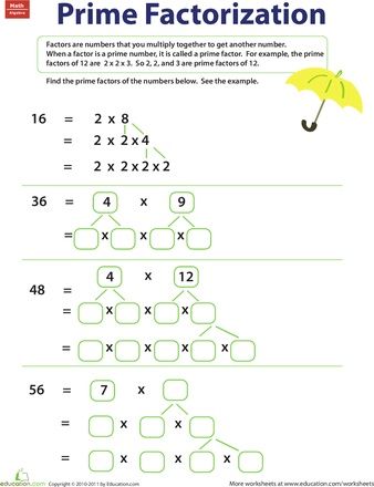 Factors Worksheet For Class 4