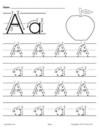 Letter Tracing Worksheets With Arrows