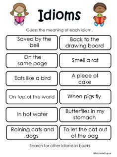 Idioms Worksheets For Grade 3