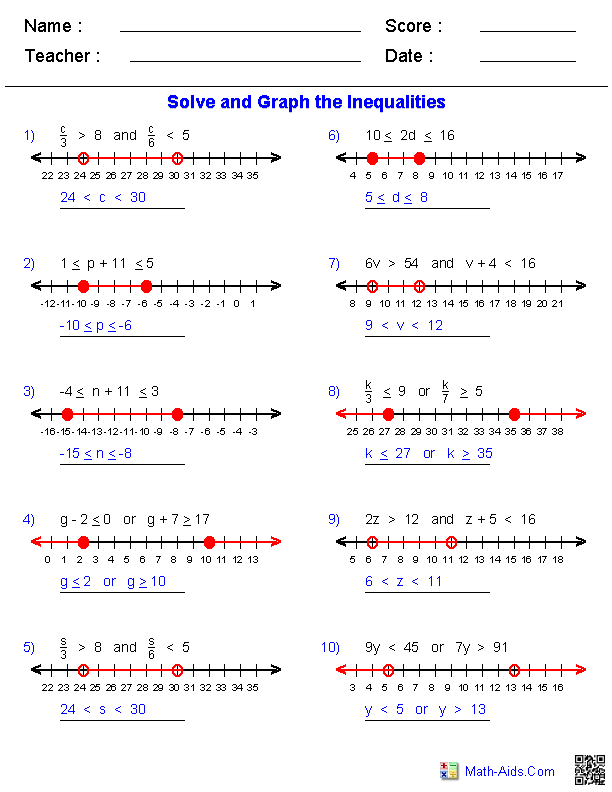 Rational Inequalities Worksheet Pdf