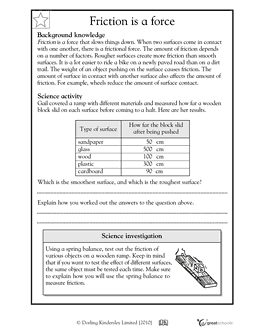 Friction Worksheet For Kids