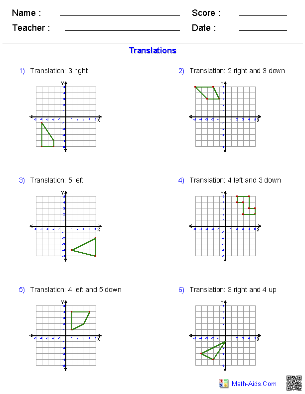 Rotations Worksheet Answer Key