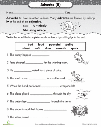 Adverbs Worksheet 5th Grade