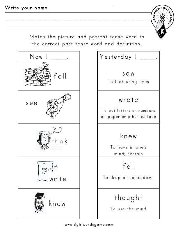 Verbs Worksheet For Grade 1