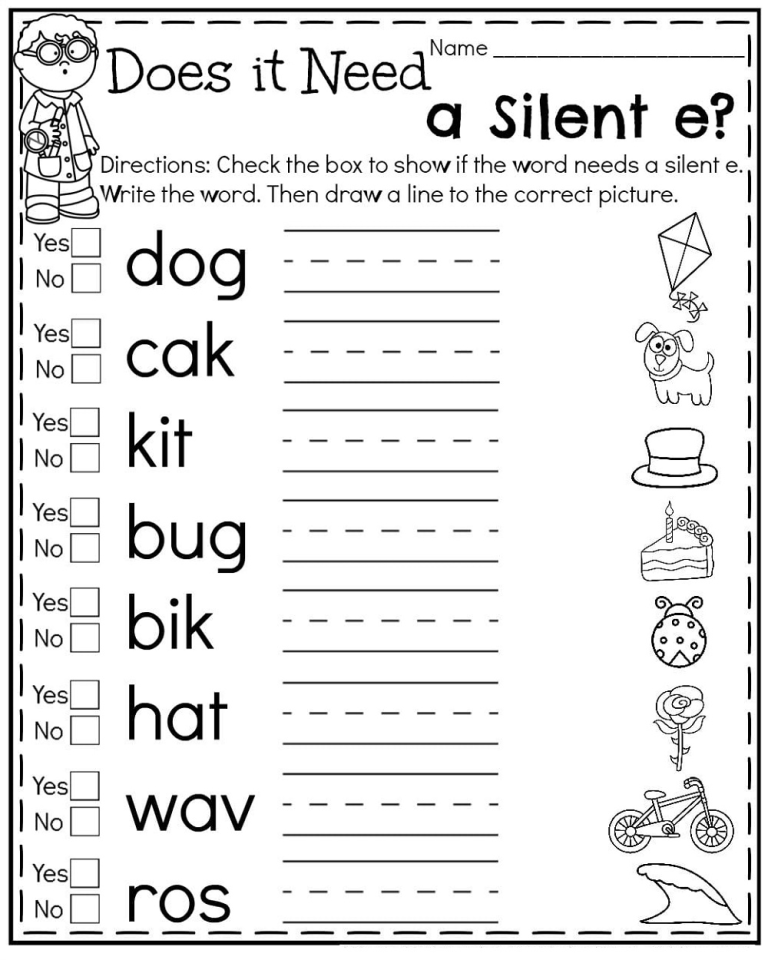 Magic E Worksheets Grade 2