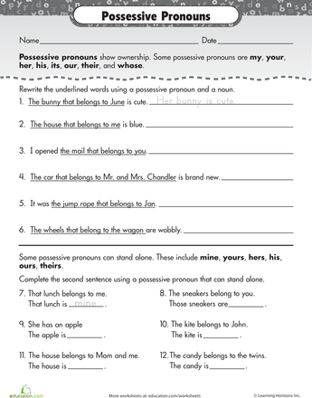 Possessive Nouns Worksheet 3rd Grade