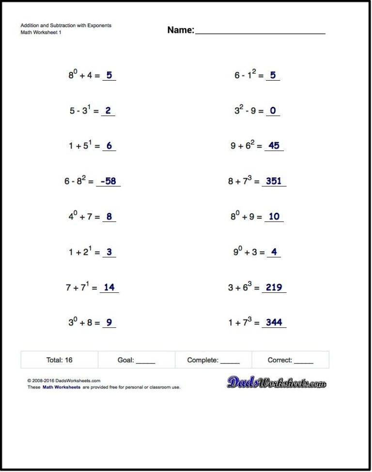 Rational Exponents Worksheet Pdf