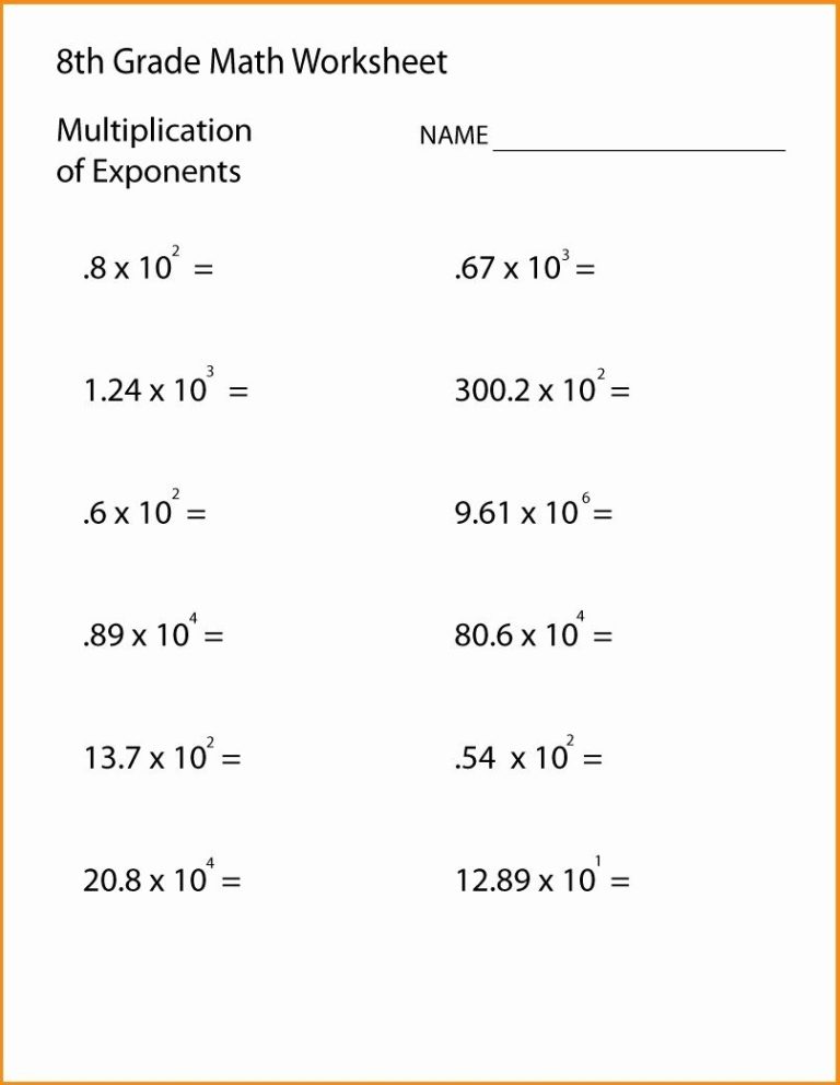 8th Grade Math Worksheets Free