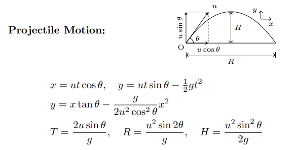 Physics Projectile Motion Worksheet