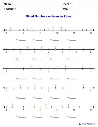 Number Line Worksheets 4th Grade