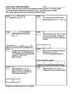 Absolute Value Equations Worksheet Key