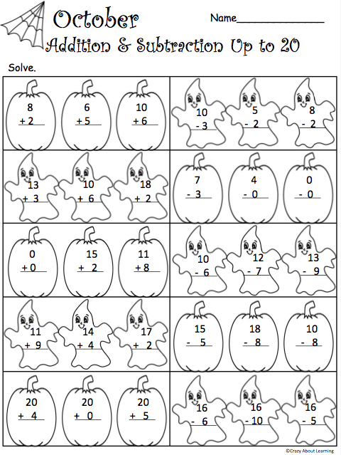 Halloween Math Worksheets Free