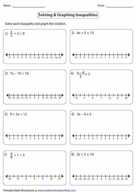 Two Step Inequalities Worksheet 7th Grade