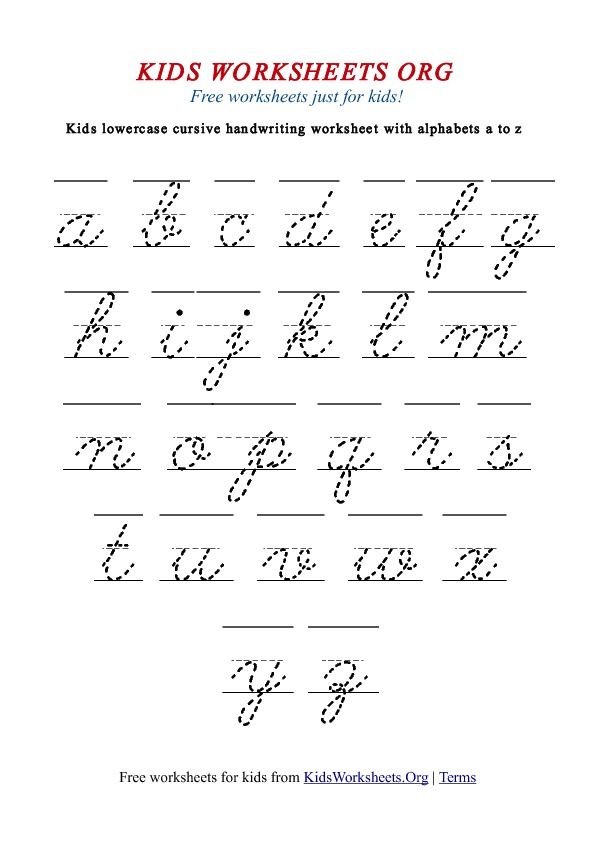 Cursive Writing Worksheets A To Z