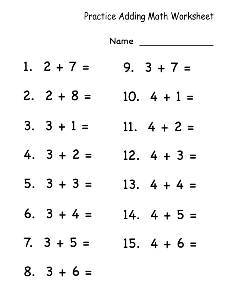 K5 Worksheets Math