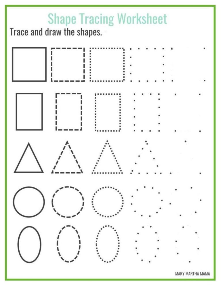 Tracing Shapes For Toddlers