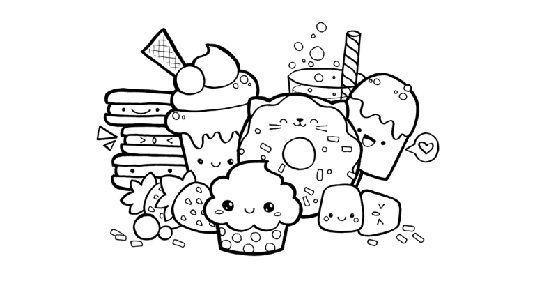 Food Coloring Pages Kawaii