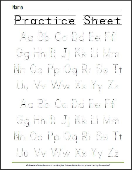 Handwriting Sheets Alphabet