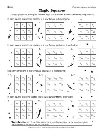 Magic Squares Worksheet