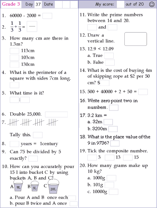 Mental Maths Year 3 Maths Worksheets Pdf