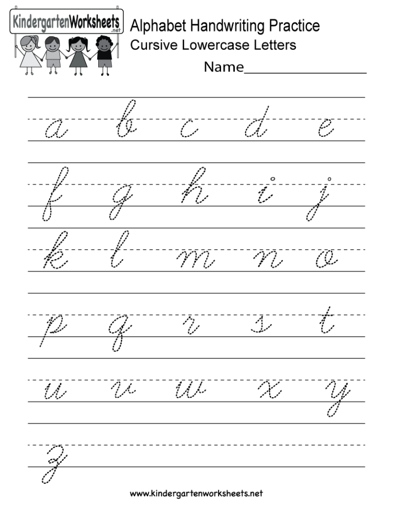 Alphabet Practice Sheets Cursive