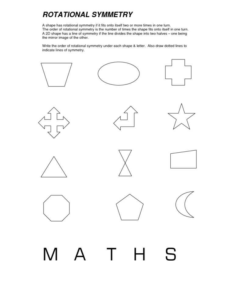 Lines Of Symmetry Worksheet