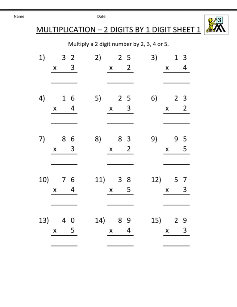 Math Worksheets Grade 3 Addition