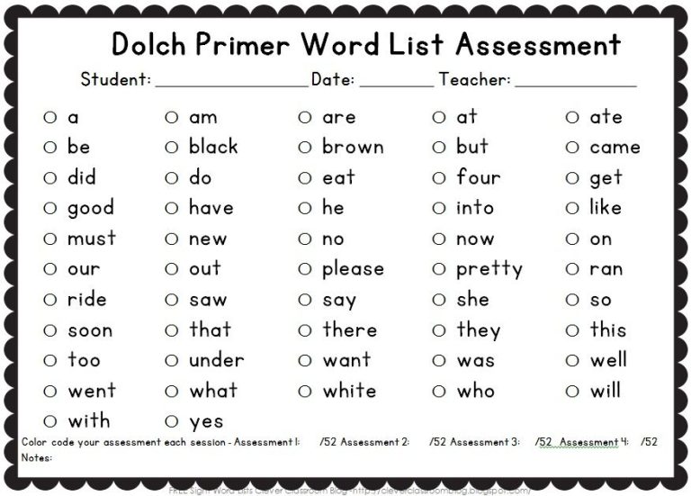 Sight Words Worksheets Pdf Free