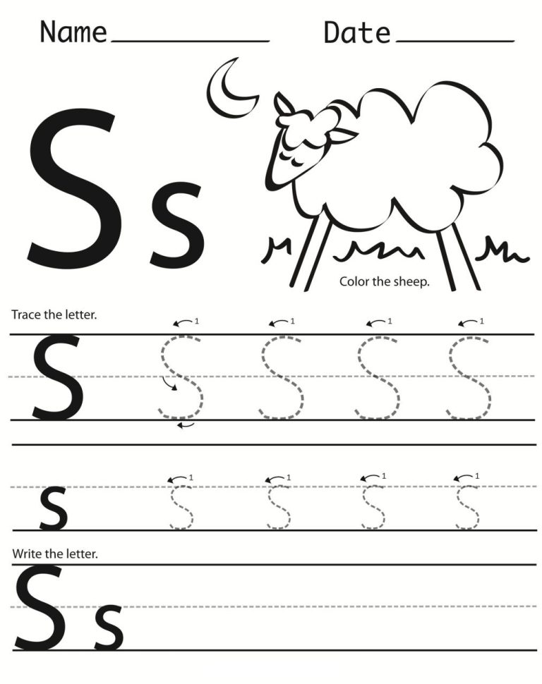 Letter S Worksheets Free