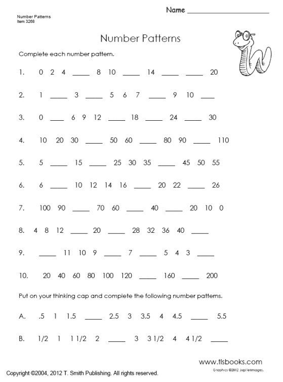 Number Patterns Worksheets Pdf Grade 4