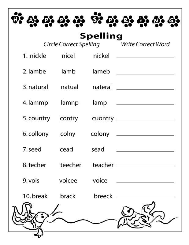 2nd Grade Spelling Worksheets Free